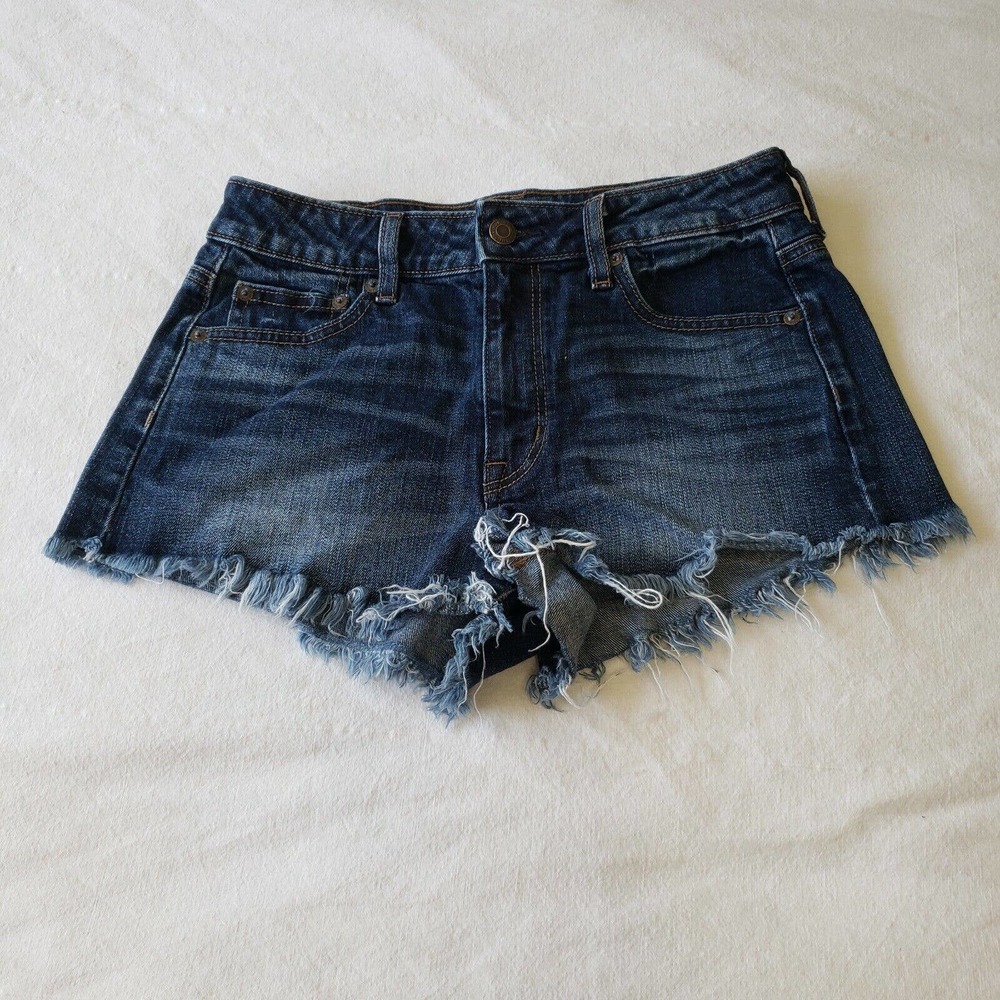 American Eagle Womens Size 4 Vintage Hi-Rise Festival Shorts Dark Wash Cutoffs